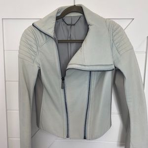 Elie Tahari Lamb Skin Leather Moto Jacket
